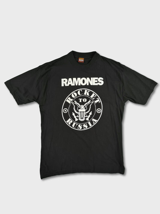 Modernes Ramons Shirt Schwarz Weiß XL