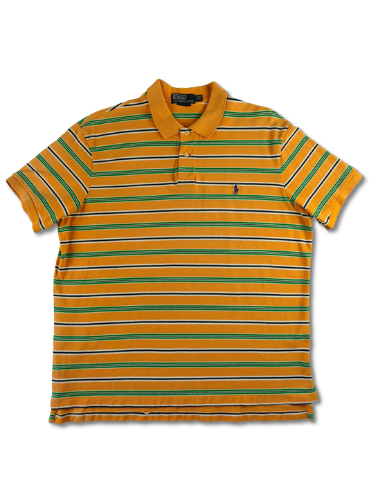 Modernes Ralph Lauren Poloshirt Gestreift Lachs Grün XXL