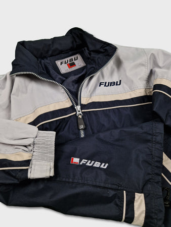 Y2K Fubu Jacke Basic Logo Im Nacken M-L