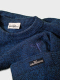 Vintage Carlo Colucci Strickpulli Schurwolle Blau (52) L-XL