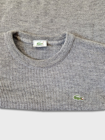 Moderner Lacoste Strickpulli Grau Basic (4) M