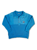 Vintage Head Sweater Halbe Knopfleiste Golf Blau M-L