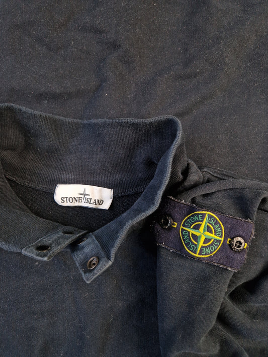 Moderner Stone Island Sweater Mit Stehkragen Schwarz XL