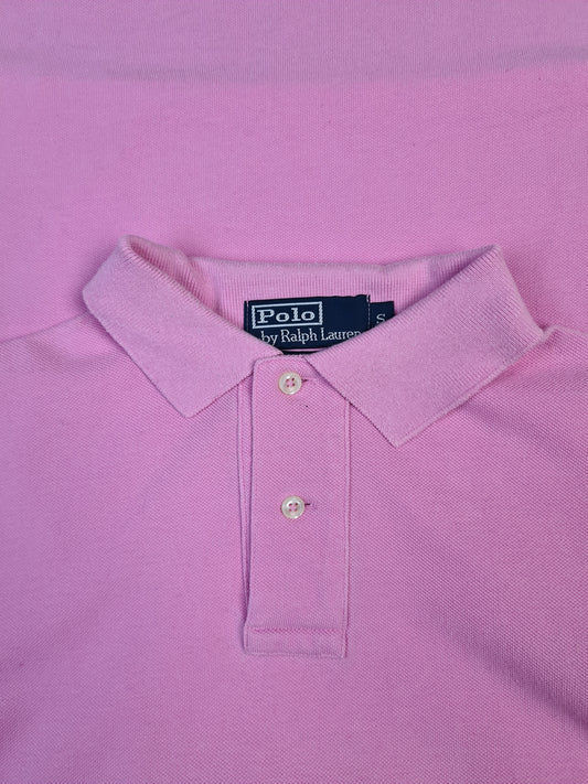 Vintage Ralph Lauren Polo-Shirt Custom Fit Made In USA Basic Rosa S