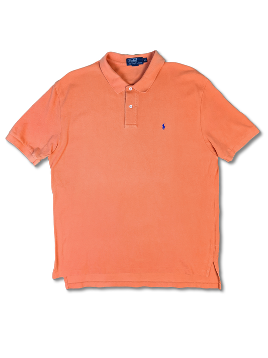 Vintage Ralph Lauren Polo-Shirt Basic Made In USA Orange XXL