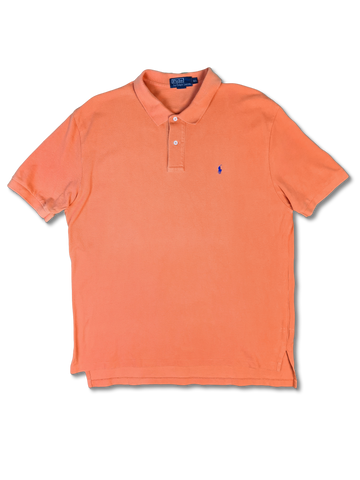 Vintage Ralph Lauren Polo-Shirt Basic Made In USA Orange XXL