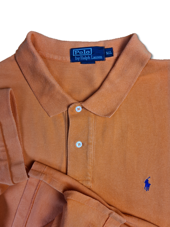 Vintage Ralph Lauren Polo-Shirt Basic Made In USA Orange XXL