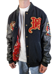 Y2K Ed Hardy X Avirex Collegejacke Leder XL