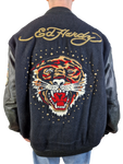 Y2K Ed Hardy X Avirex Collegejacke Leder XL