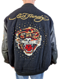 Y2K Ed Hardy X Avirex Collegejacke Leder XL