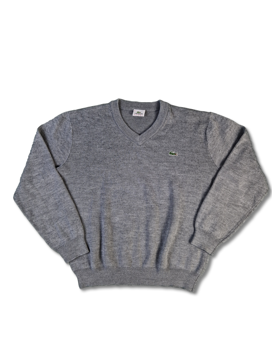 Moderner Lacoste Sport Strickpulli Mit Wolle Basic Grau (5) L