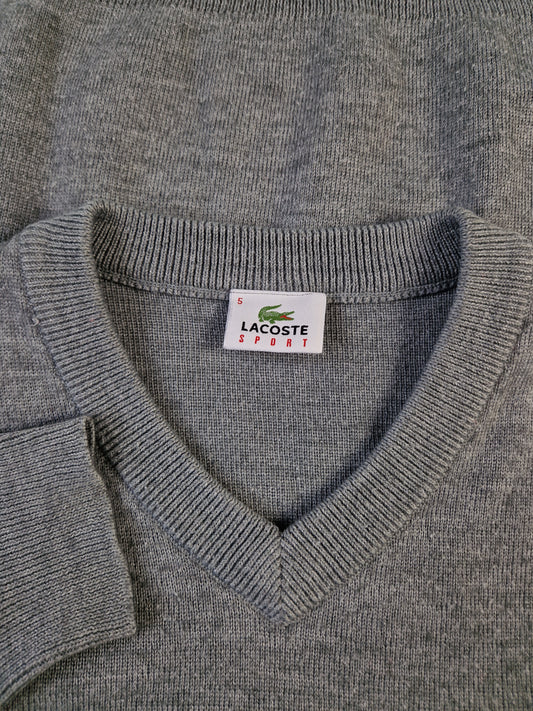 Moderner Lacoste Sport Strickpulli Mit Wolle Basic Grau (5) L