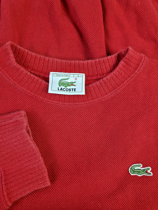 Vintage Lacoste Strickpulli Pikee Made In France Rot (5) M-L