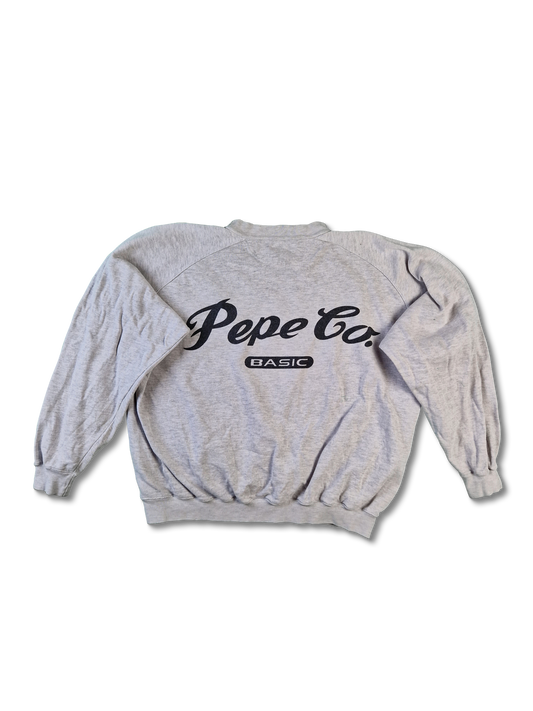 Vintage Pepe Co. Sweater Boxy Fit Print 80s Grau S