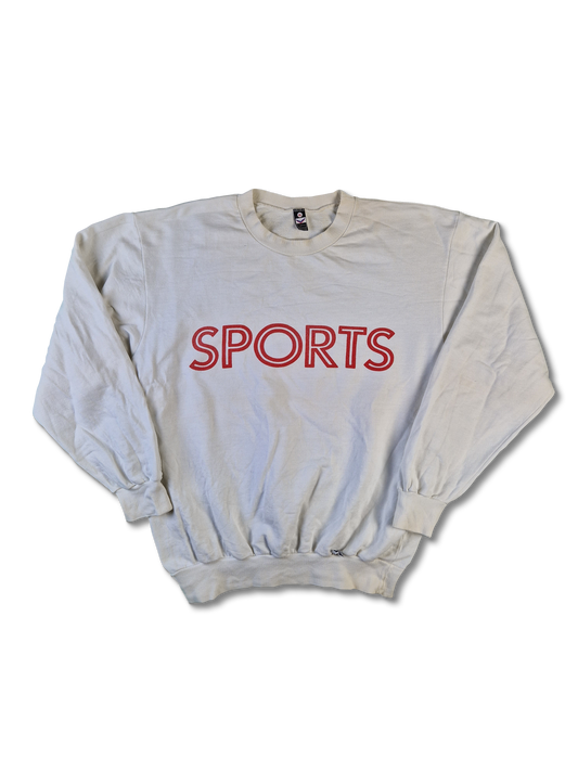 Vintage Trigema Sweater Sports 80s Made In Western Germany Weiß XL