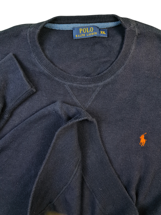 Moderner Ralph Lauren Strickpulli Basic Marine XXL