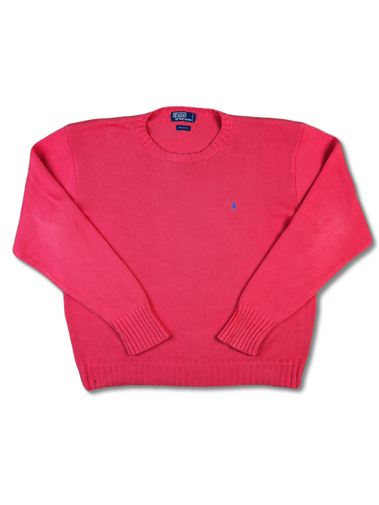 Vintage Ralph Lauren Strickpullover Made In Hong Kong Custom Fit Lachs L-XL