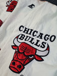 Vintage Starter Sportjacke Chicago Bulls NBA Basketball Weiß Rot XL