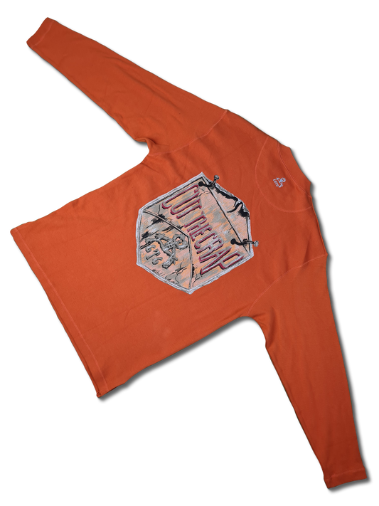 Y2K Cut The Crap Sweater Deadstock Power Of Wisdom Skater Orange L