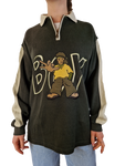 Y2K Boy Sweater Quarter Zip Skater Sprayer S-M