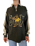 Y2K Boy Sweater Quarter Zip Skater Sprayer S-M