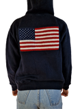 Vintage Ralph Lauren Hoodie Polo Jeans Made In Hong Kong USA Flag Dunkelblau S