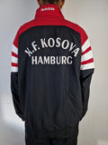 Vintage Adidas Sportanzug Blacktag Fußball K.F. Kosova Hamburg Schwarz Rot L