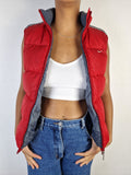 Moderne Nike Daunenweste Puffer Rot Grau S-M