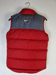 Moderne Nike Daunenweste Puffer Rot Grau S-M