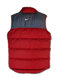 Moderne Nike Daunenweste Puffer Rot Grau S-M