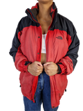 Vintage The North Face Winterjacke Hy VentHerausnehmbares Fleecefutter Rot Schwarz M