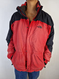 Vintage The North Face Winterjacke Hy VentHerausnehmbares Fleecefutter Rot Schwarz M