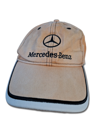 Vintage Mercedes Benz Cap Promo Ausgewaschen Braun Beige