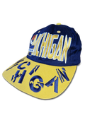 Vintage Michigan Cap Basketball NBA Bestickt Gelb Dunkelblau