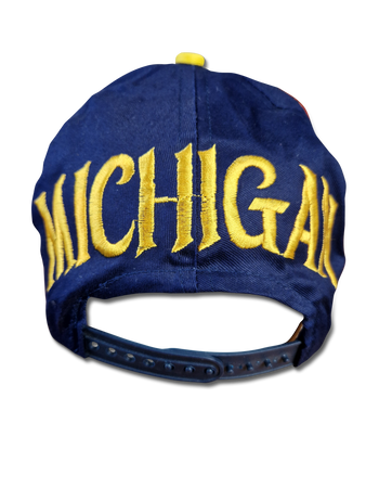 Vintage Michigan Cap Basketball NBA Bestickt Gelb Dunkelblau