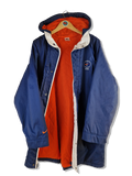 Vintage Nike Parka Basketball Spellout Kapuze Blau Orange M-L