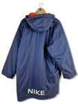 Vintage Nike Parka Basketball Spellout Kapuze Blau Orange M-L