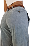 Vintage Chino Ausgewaschen Bestickt Crestlogo Grau M-L