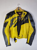 Vintage Drinese Bikerjacke Racing Motorrad Made In Italy Schwarz Gold (50) M-L