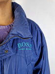 Vintage Hugo Boss Daunenparka 70s Sander Hamburg Blau L-XL