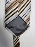 Moderne Lagerfeld Krawatte Basic Made In Italy Seide Braun