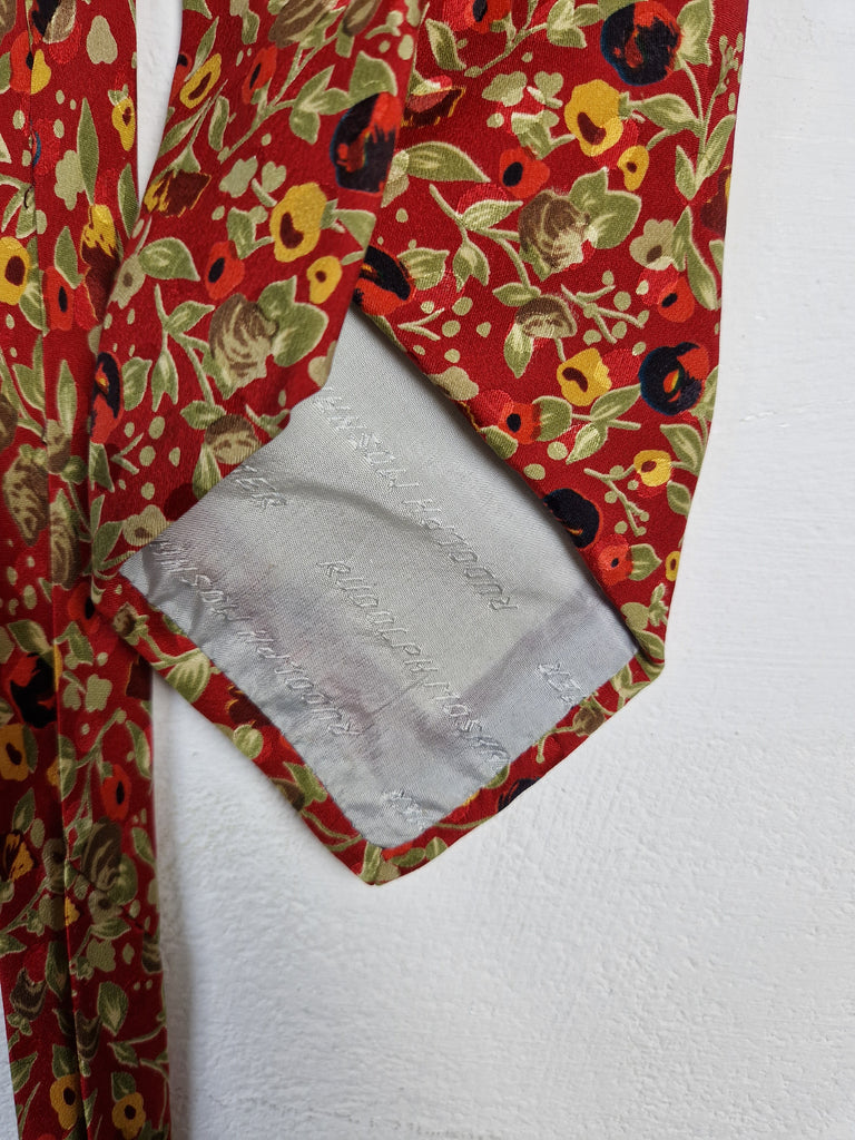 Vintage Moshammer Rot RareRags Bunt Krawatte München – Blumen