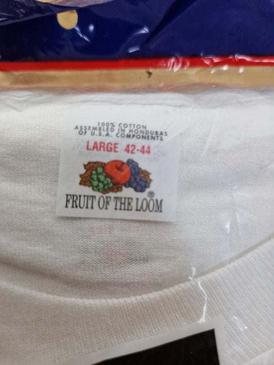 Rare! Vintage Fruit Of The Loom Shirt 3erPack Deadstock Made In USA Weiß L