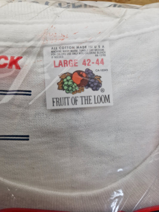 Rare! Vintage Fruit Of The Loom Shirt 1992 3erPack Deadstock Made In USA Weiß L