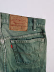 Vintage Levis Jeans 80s Made In USA Faded Grün W31 L36