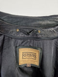 Vintage Redskins Lederjacke Blouson Schwarz Mit Grünstich XL