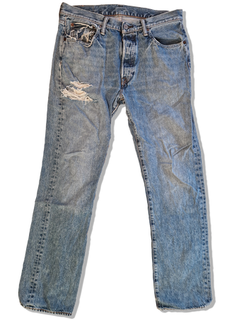 Moderne Levis Jeans 501 Used Look Made In Poland Hellblau W33 L32