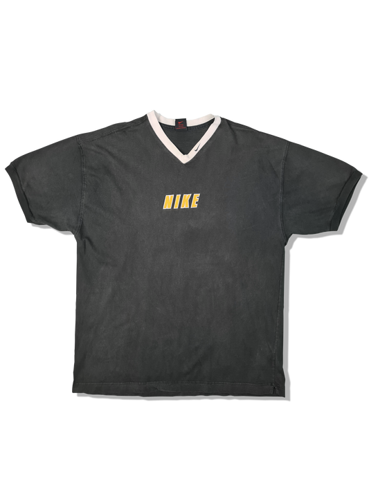 Vintage Nike Shirt Spellout Black Tag Made In Greece Faded Gelb Schwarz XXL