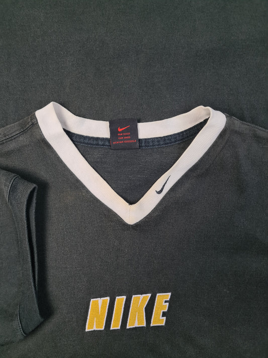 Vintage Nike Shirt Spellout Black Tag Made In Greece Faded Gelb Schwarz XXL