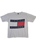 Vintage Tommy Hilfiger Shirt Big Logo Classic Made In USA Weiß XL